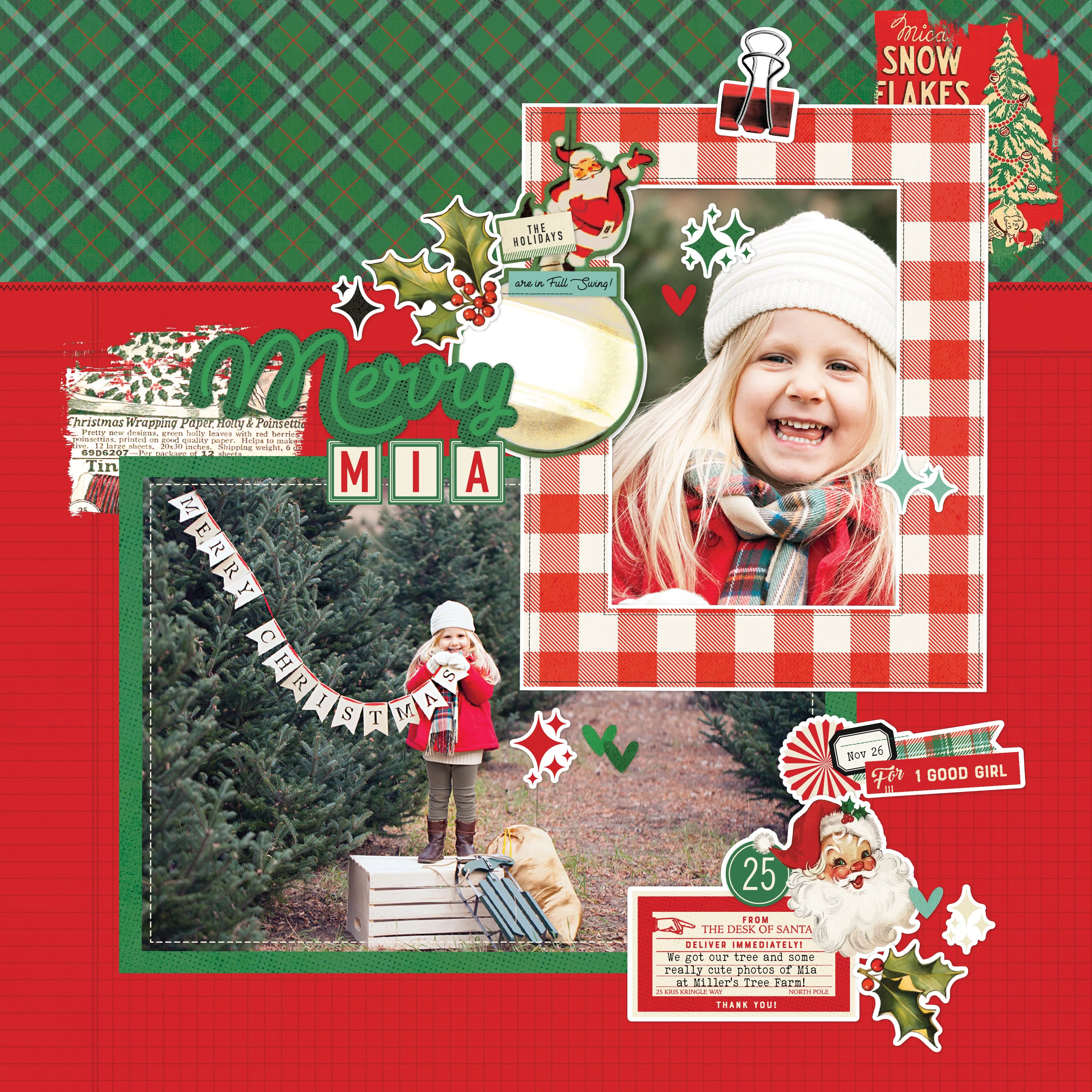 Simple Stories | Simple Vintage Holly Jolly - Rub-Ons