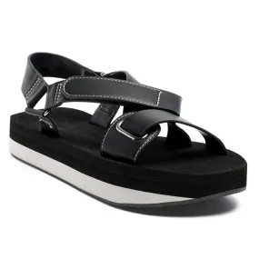Stay Afloat Platform Sandals in Black