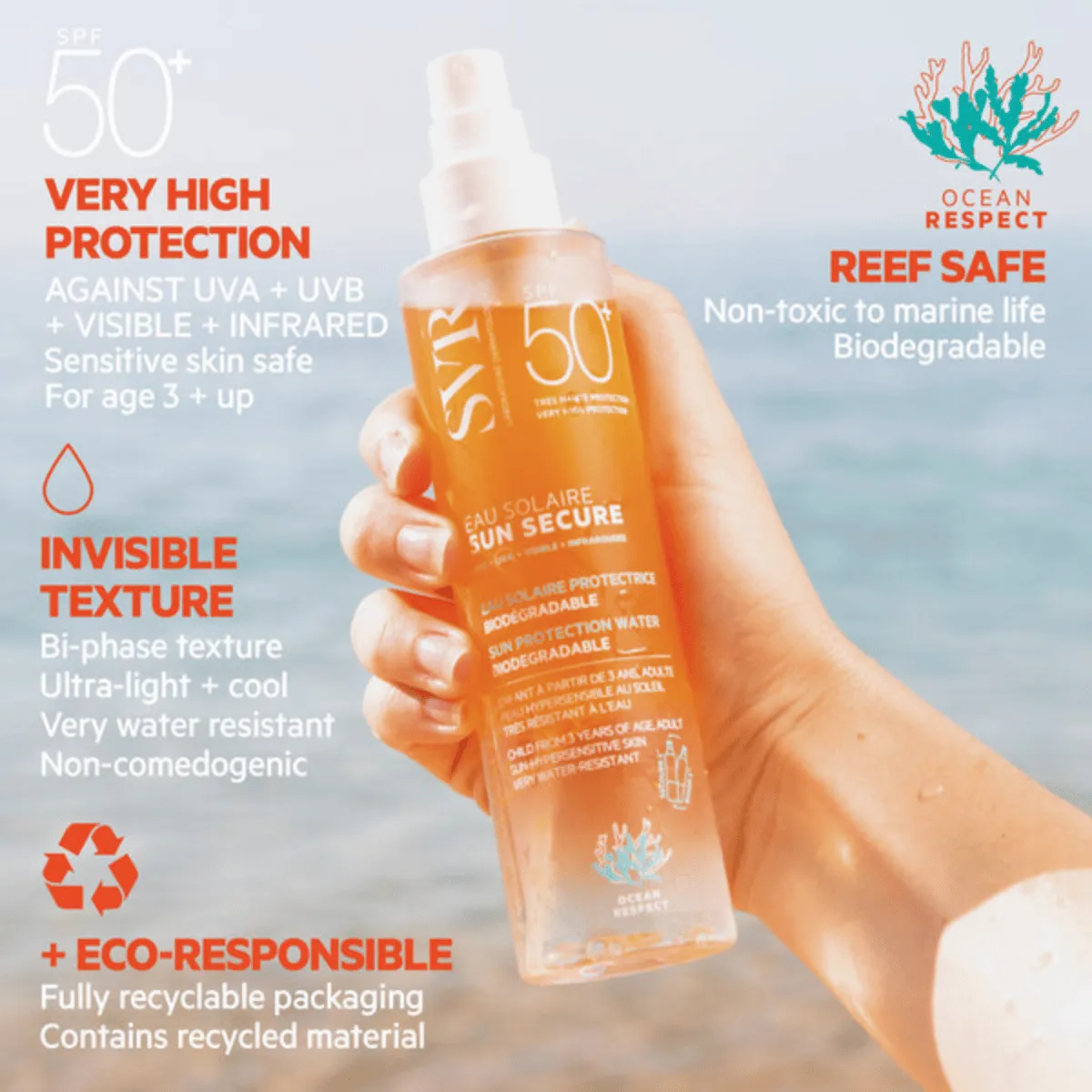 SVR Sun Secure Eau Solaire SPF50  Sun Water 200ml