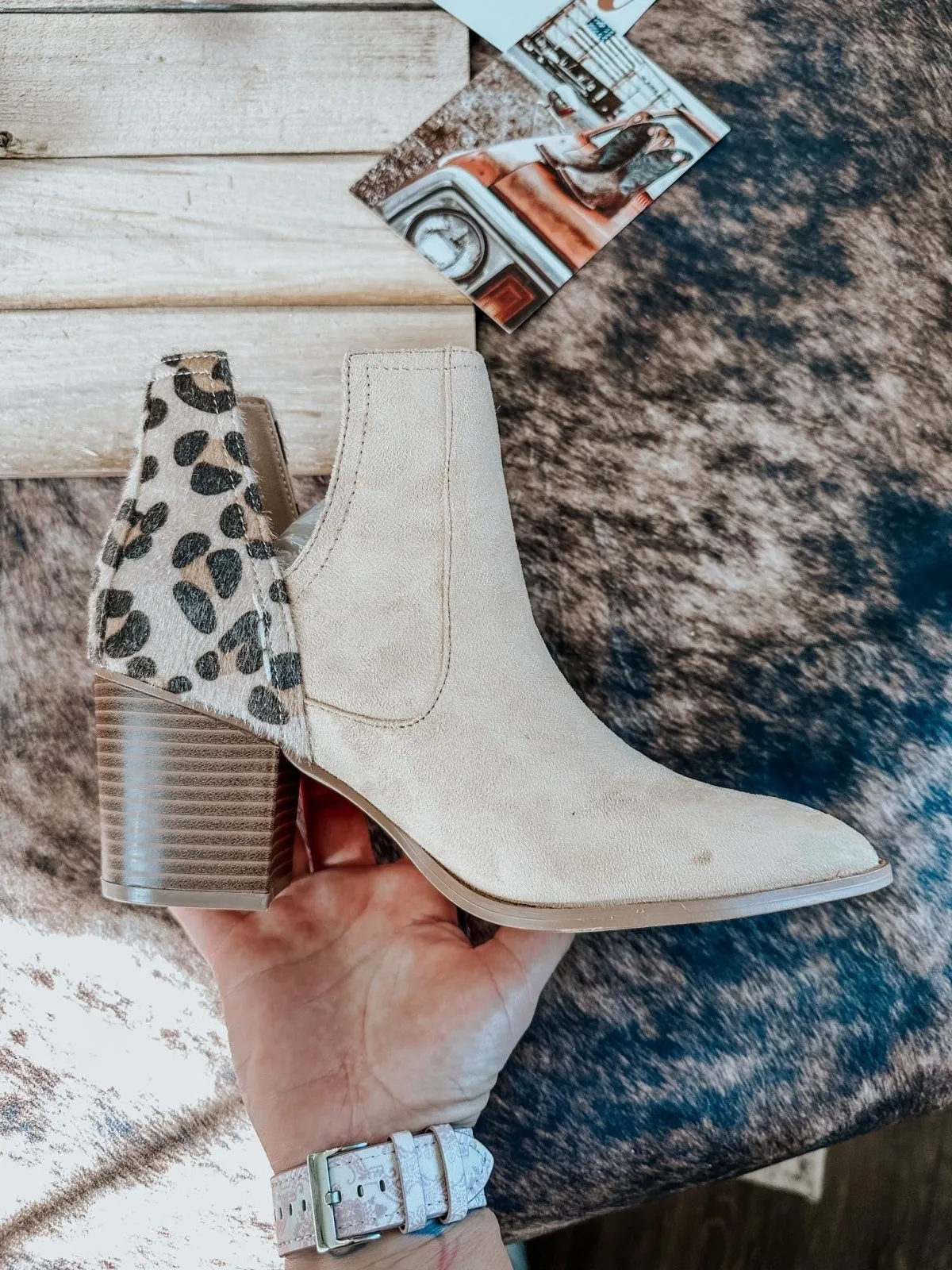 Tan Leopard Ankle Booties
