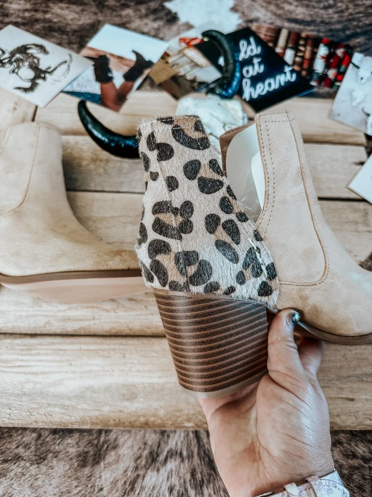 Tan Leopard Ankle Booties