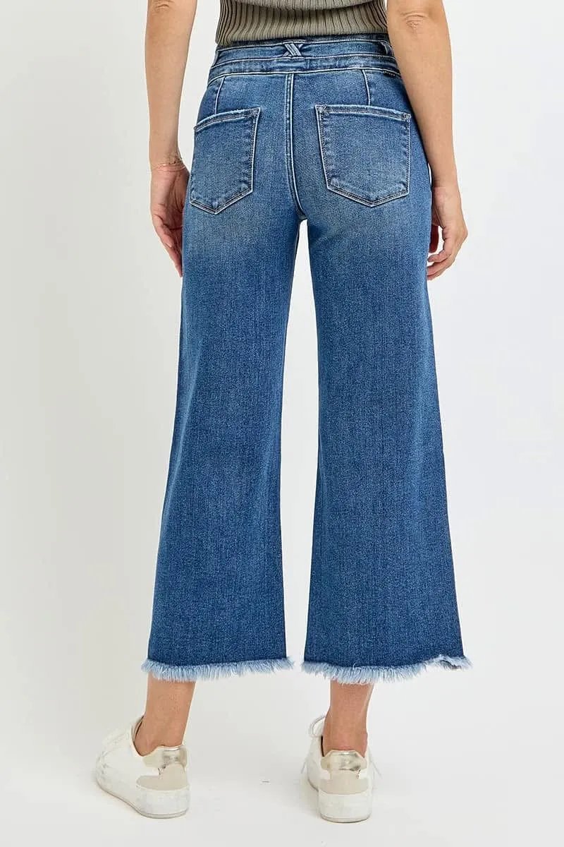 The Risen Button Front Crop Denim