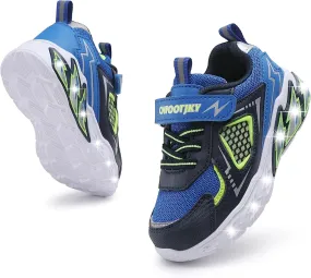 Toddler Boys Light Up Shoes Breathable Mesh LED Flashing Lightweight Walking Sneakers for Toddler and Little Kids