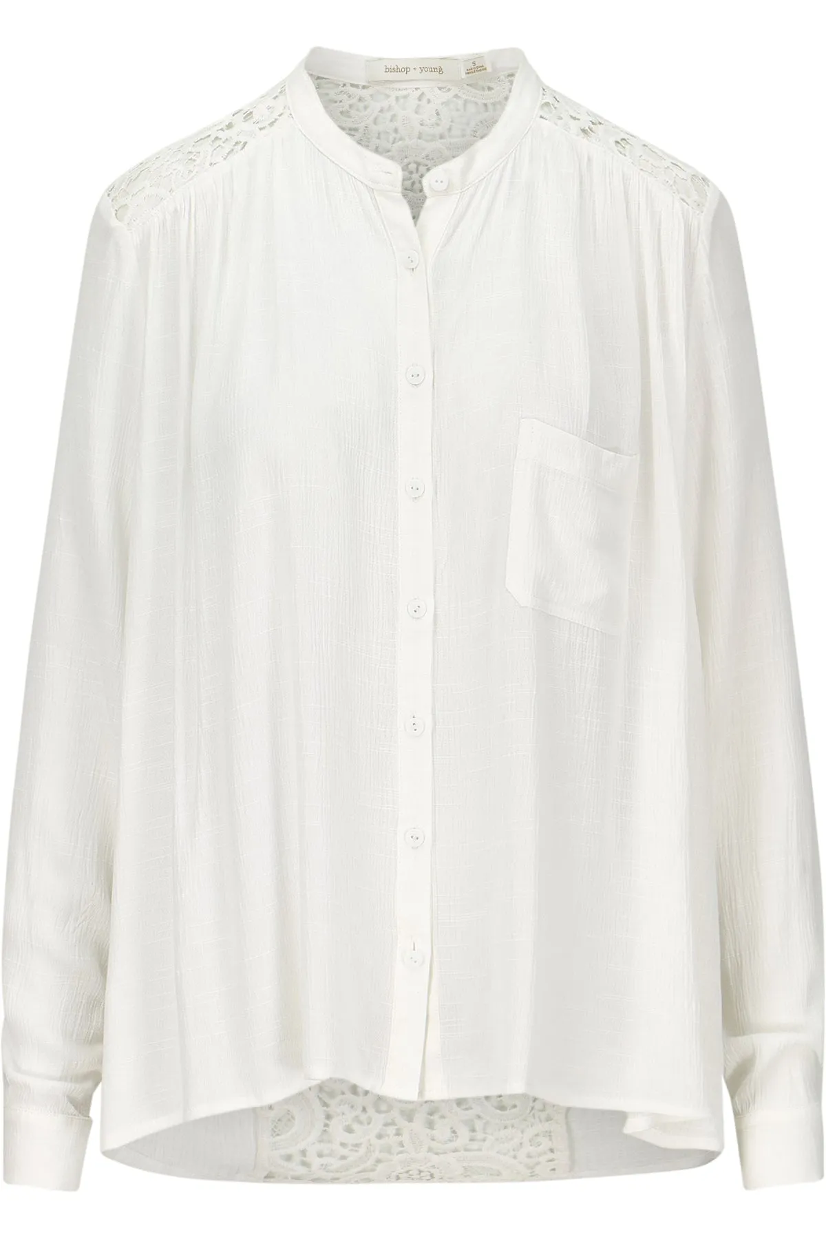 White Long Sleeve Olivia Crocheted Top