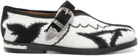 Women's Embroidered Ballet Flats Square Toe Mary Jane Shoes Embroidery Strappy Buckle Flat Shoes Stylish Dress