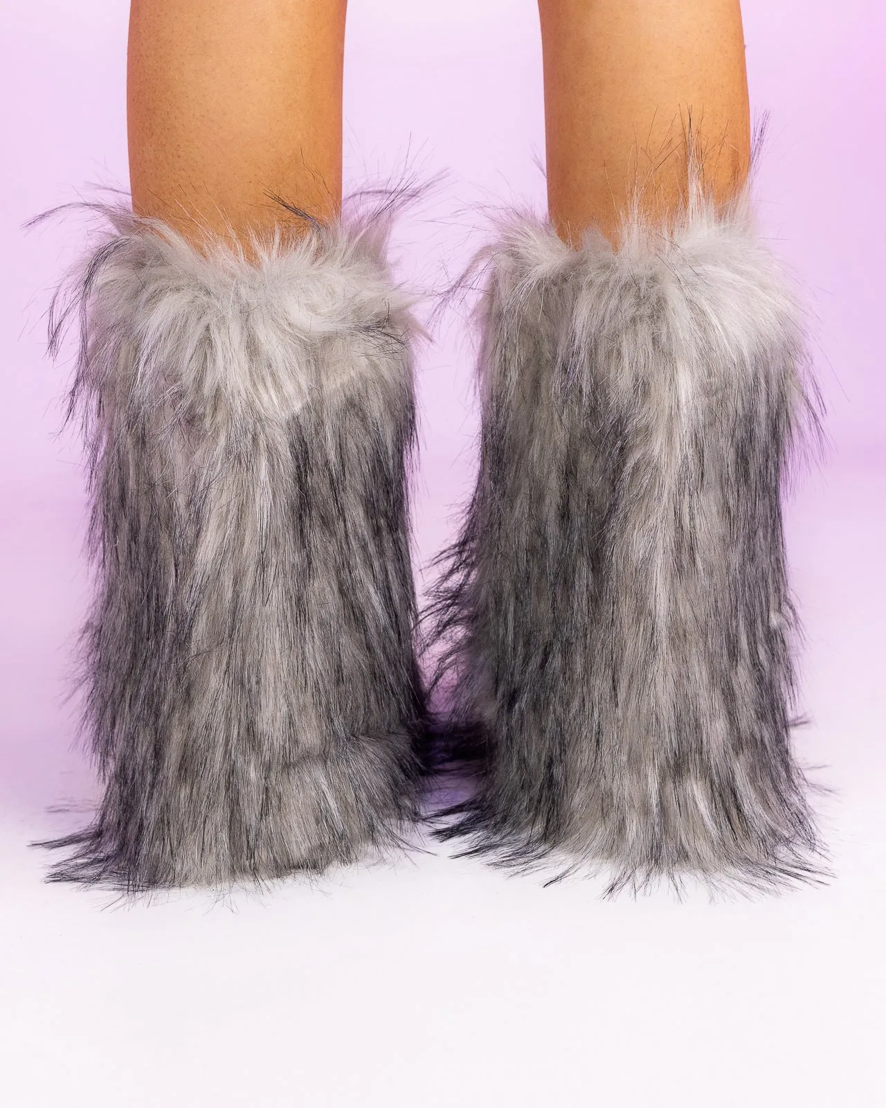 Women's Gray Boots With The Fur