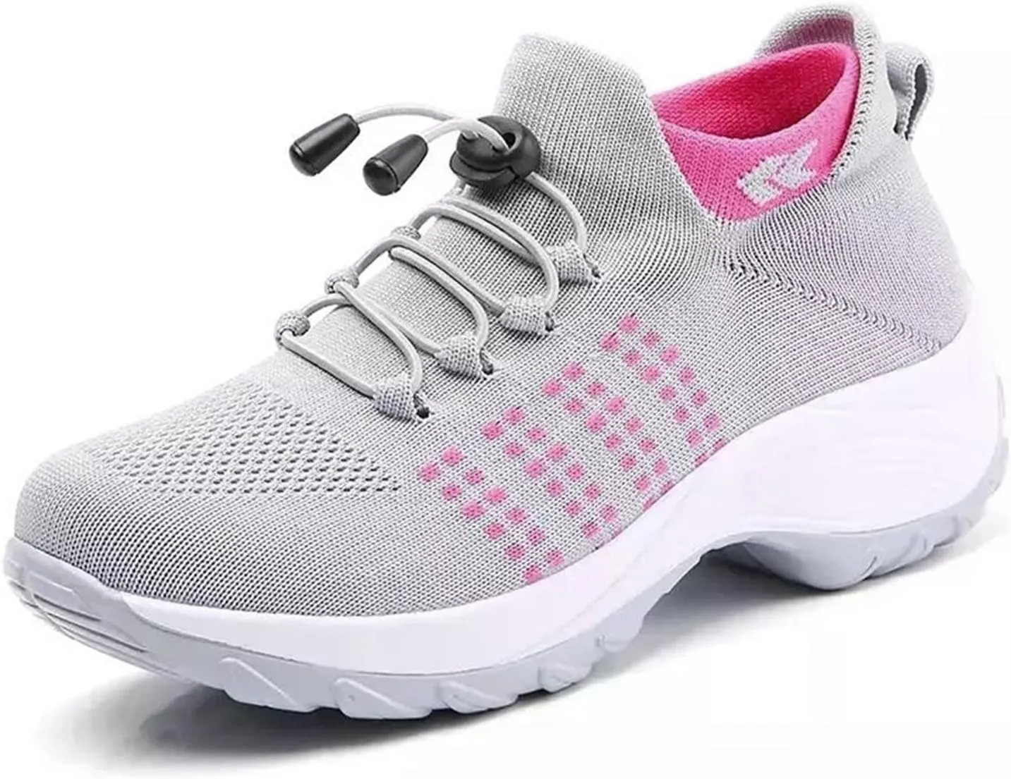 Womens Orthopedic Sneakers Breathable Walking Shoes with Arch Support Slip-on Trainers Orthotic Non Slip Sock Sneakers Comfortwear Ortho Stretch Cushion Shoes for Plantar Fasciitis