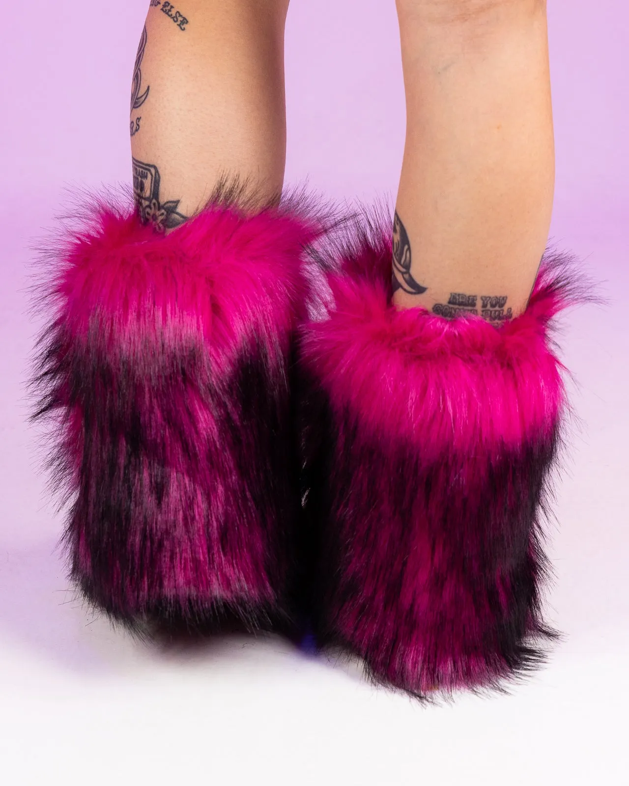 Women's Pink/Black Boots With The Fur